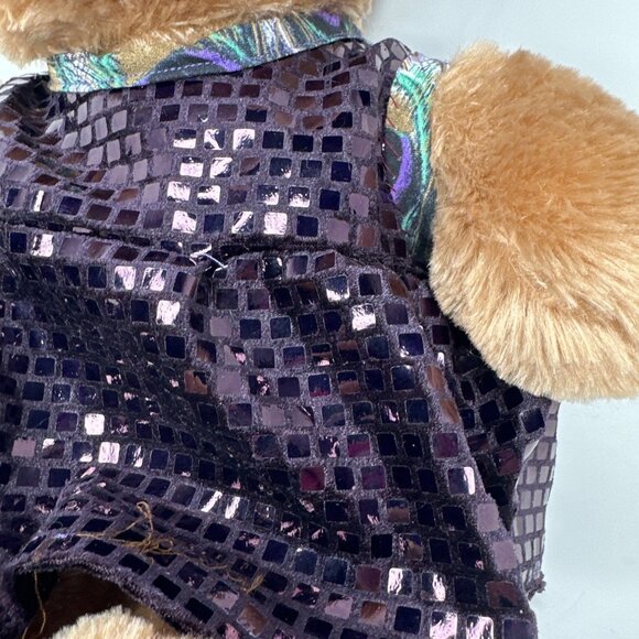 Build-A-Bear Lil Cub Brownie Teddy Bear With Purple Sequin Dress Sparkle Plush - Picture 3 of 10